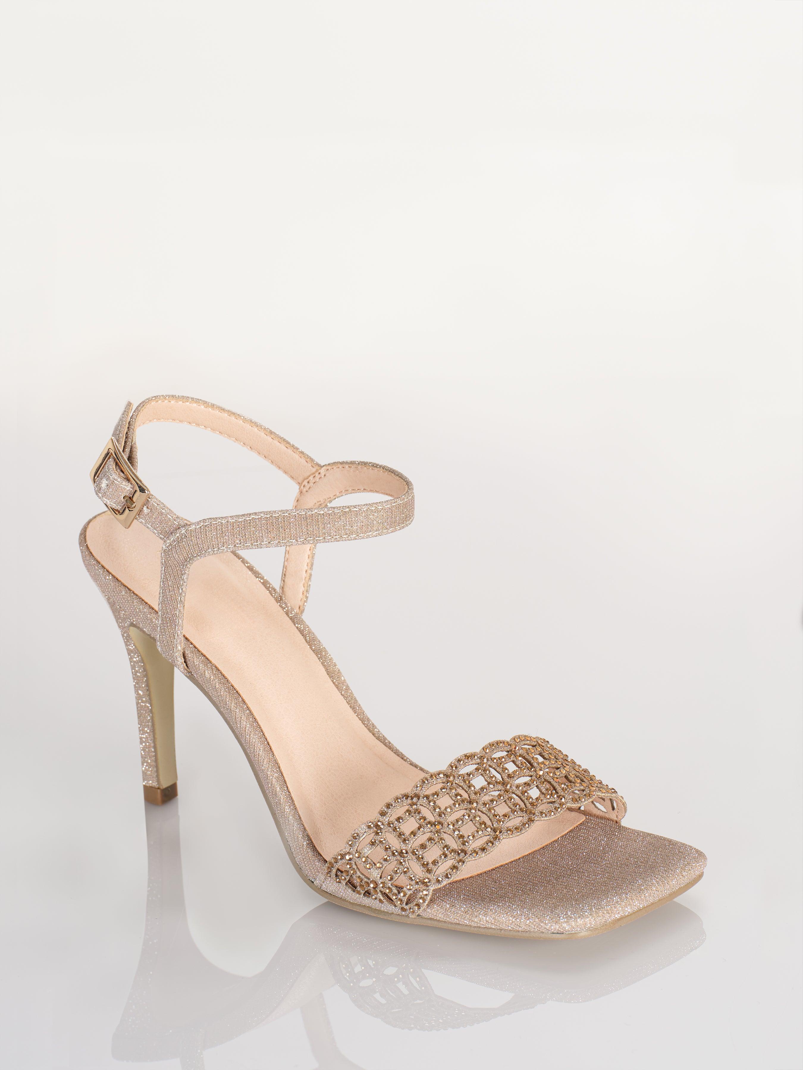 Elegant Pin Heels With Encrusted Rhinestones