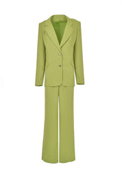 Woven Green Blazer Style and Pant Suit