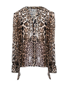 SHEER ANIMAL PRINT BLOUSE
