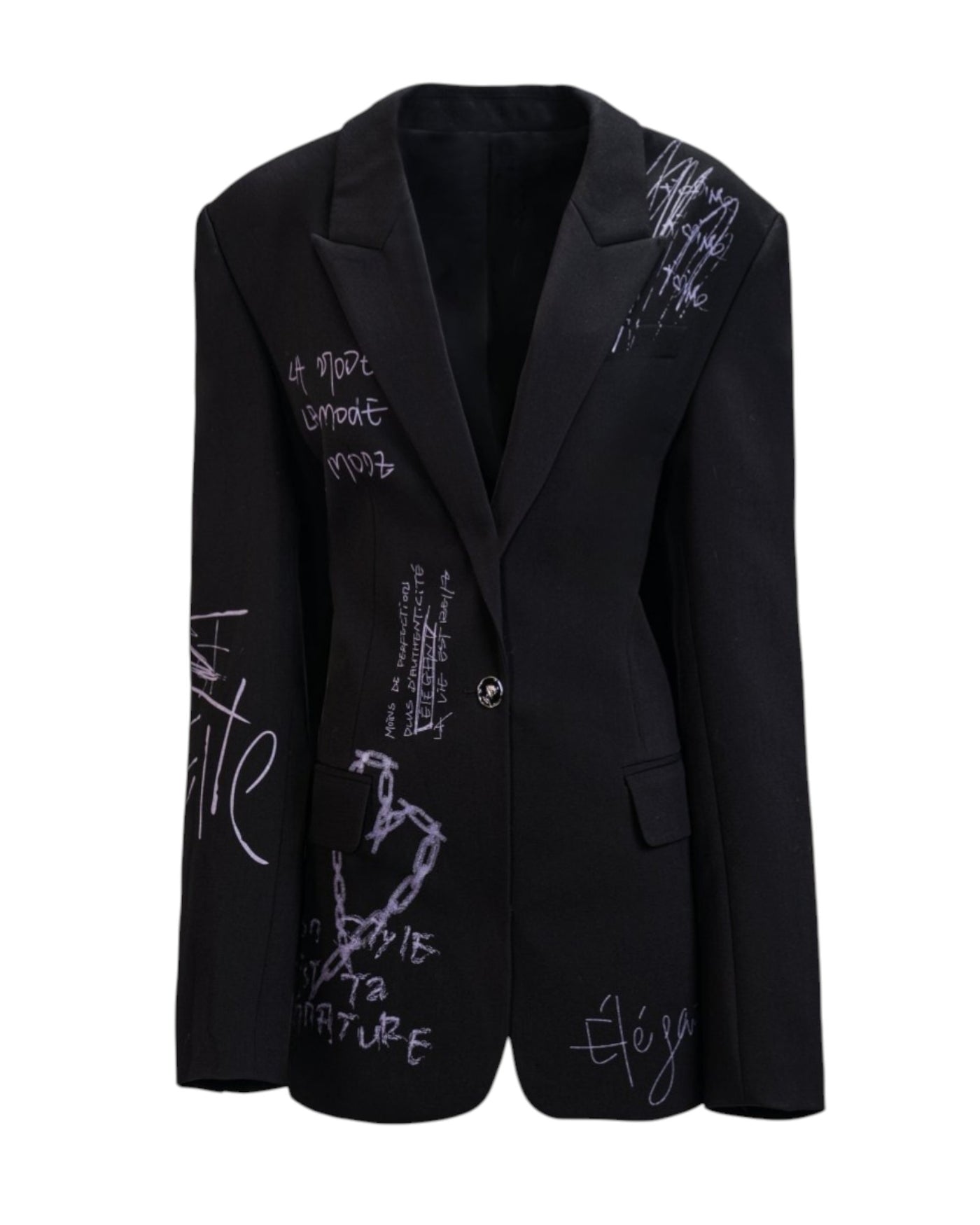 GRAFFITI EMBELLISHED BLAZER