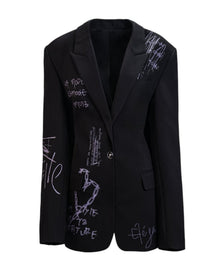 GRAFFITI EMBELLISHED BLAZER