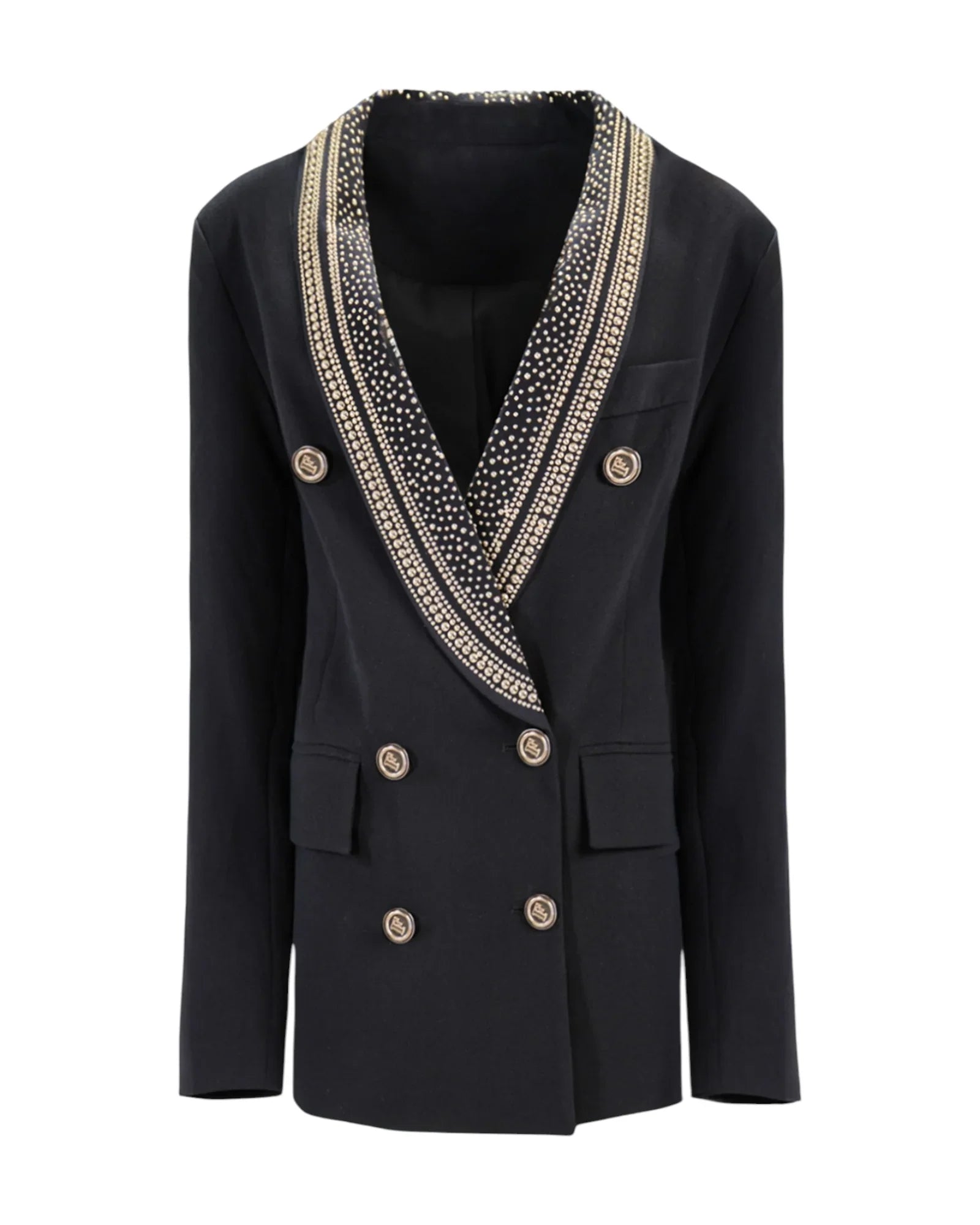 EMBELLISHED DOUBLE-BREASTED BLAZER