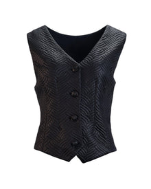 TEXTURED BUTTON-UP VEST