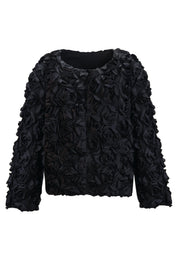 3D FLORAL TEXTURED BOLERO