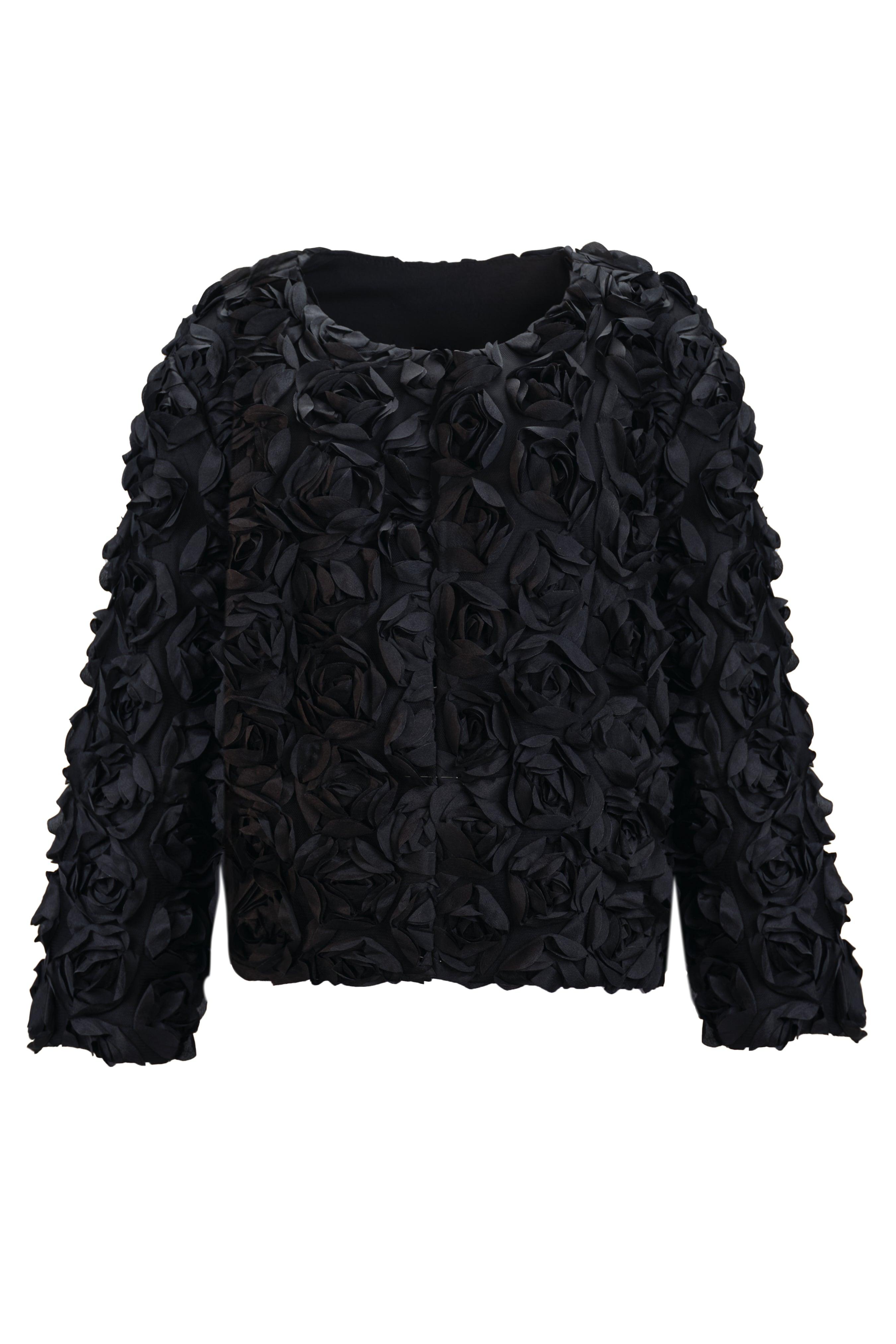 3D FLORAL TEXTURED BOLERO