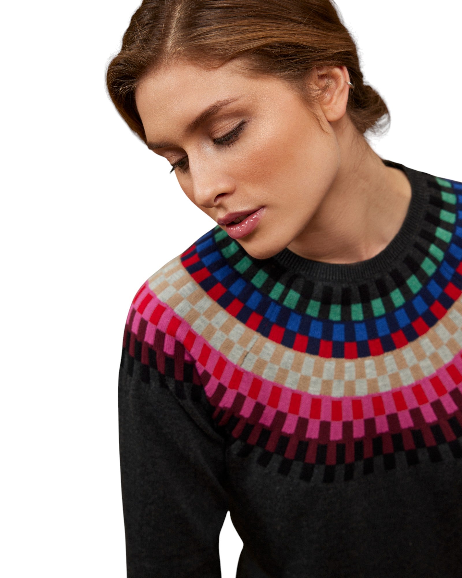 MODERN GEOMETRIC KNIT PULLOVER