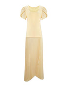 PLEATED TOP AND SKIRT TWO-PIECE SET
