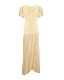PLEATED TOP AND SKIRT TWO-PIECE SET