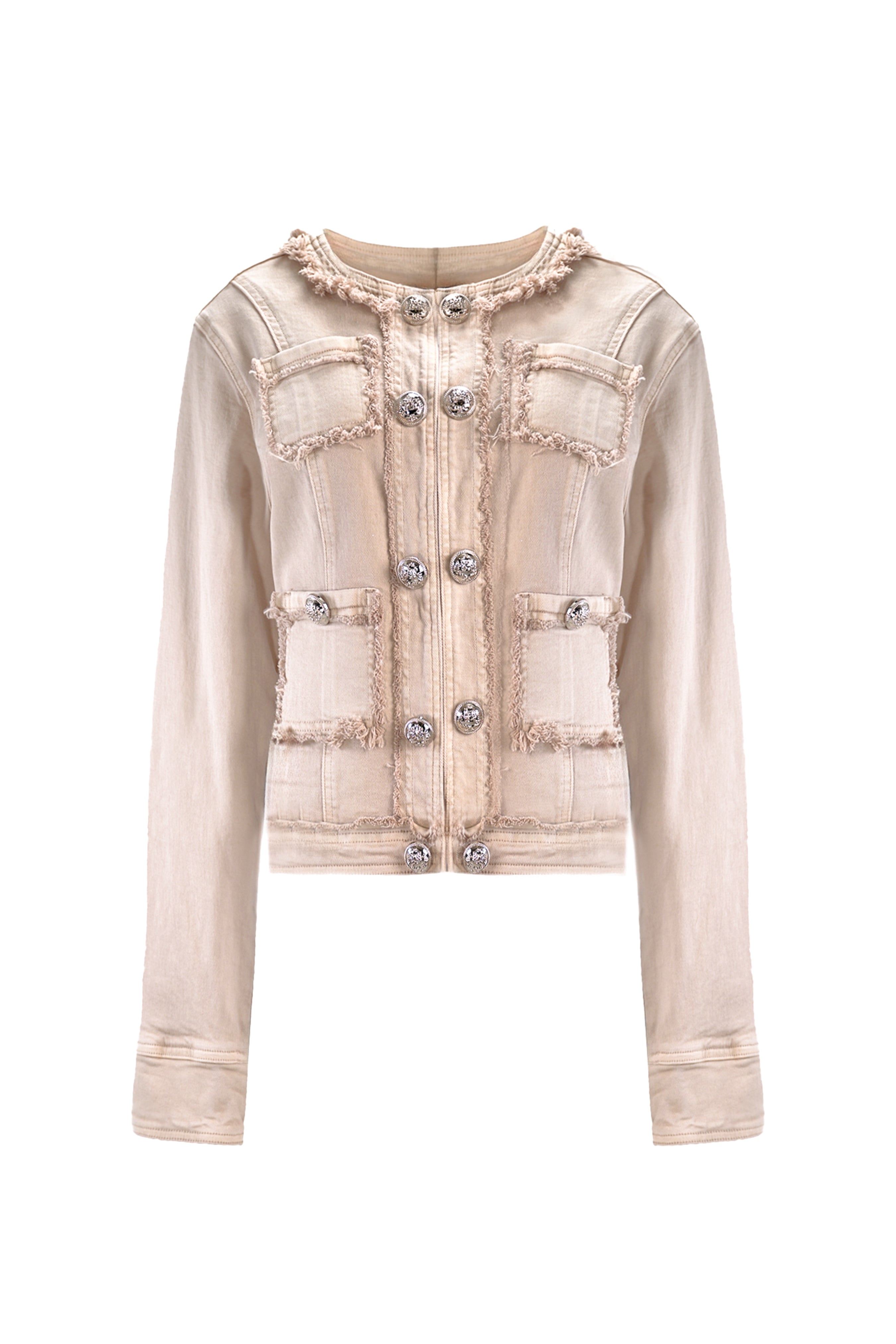 TEXTURED TWEED-STYLE DENIM JACKET