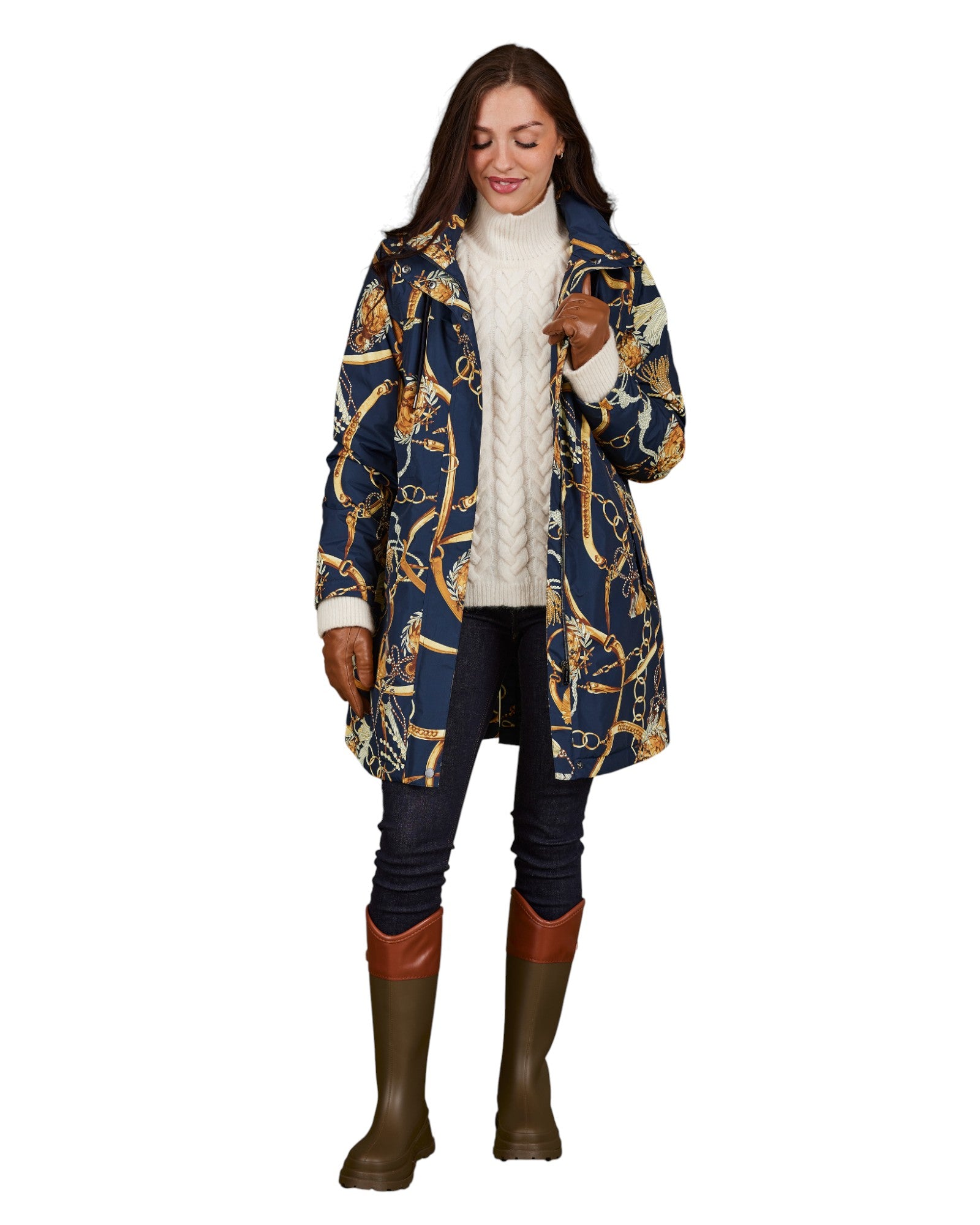 PATTERNED HOODED COAT