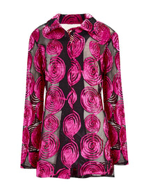 ROSE PRINT LONG JACKET