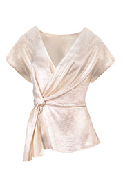 SHIMMER WRAP TEXTURED TOP