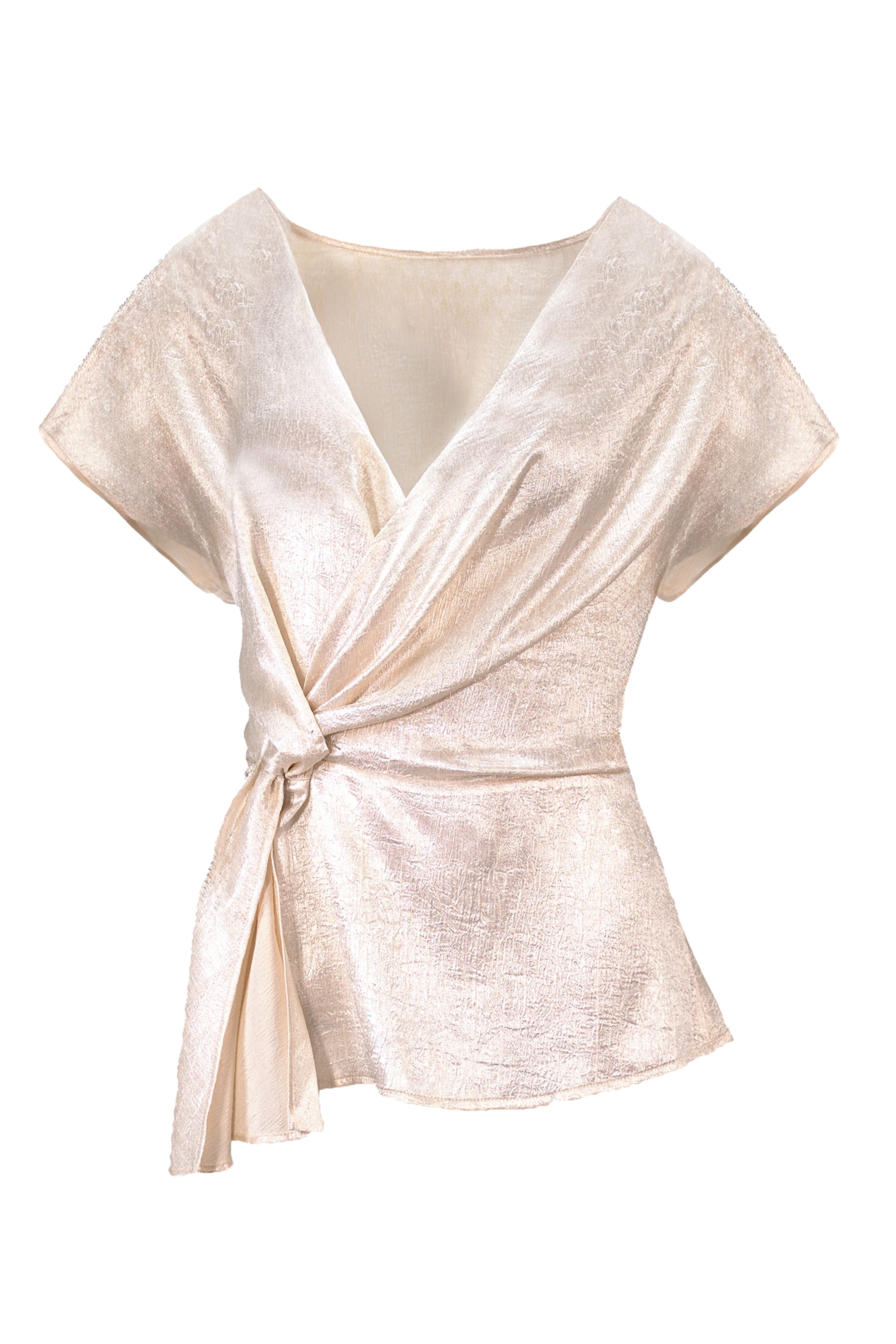 SHIMMER WRAP TEXTURED TOP