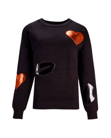 HEART PATCH SWEATER