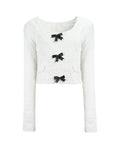 TEXTURED CROPPED JACKET BOW DETAIL