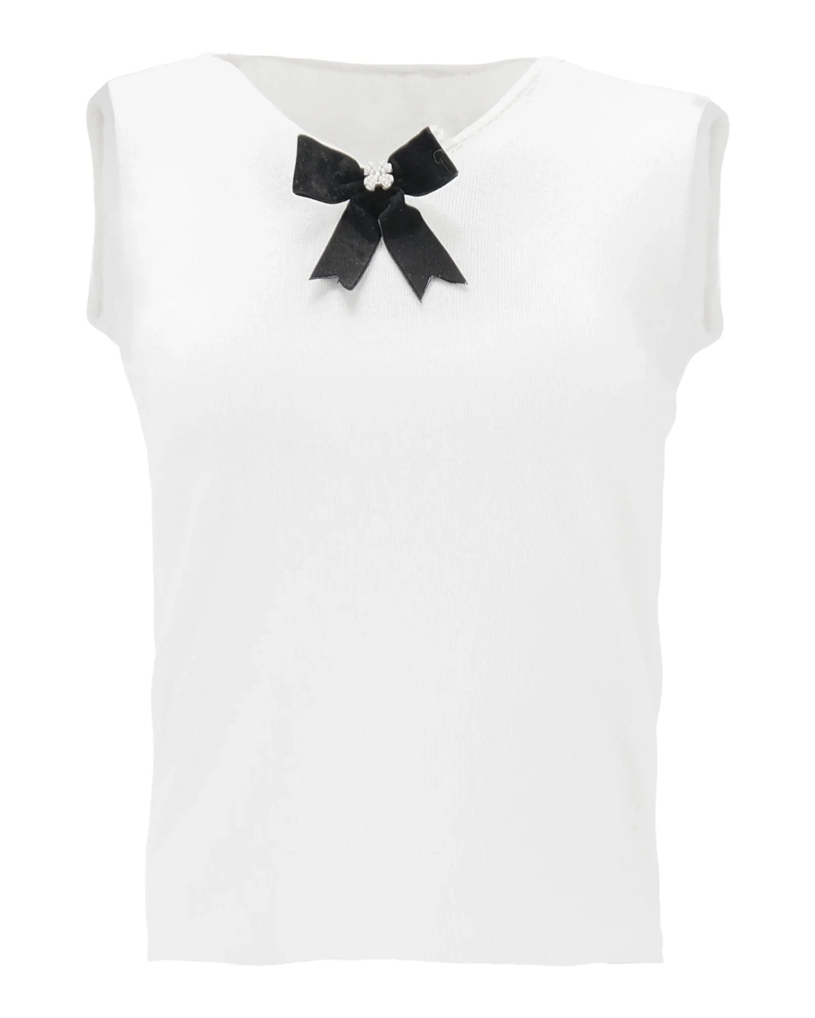SLEEVELESS TOP WITH BOW DETAIL