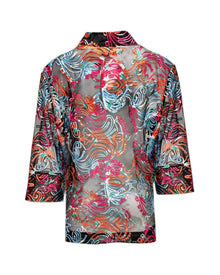 SHEER EMBROIDERED CARDIGAN