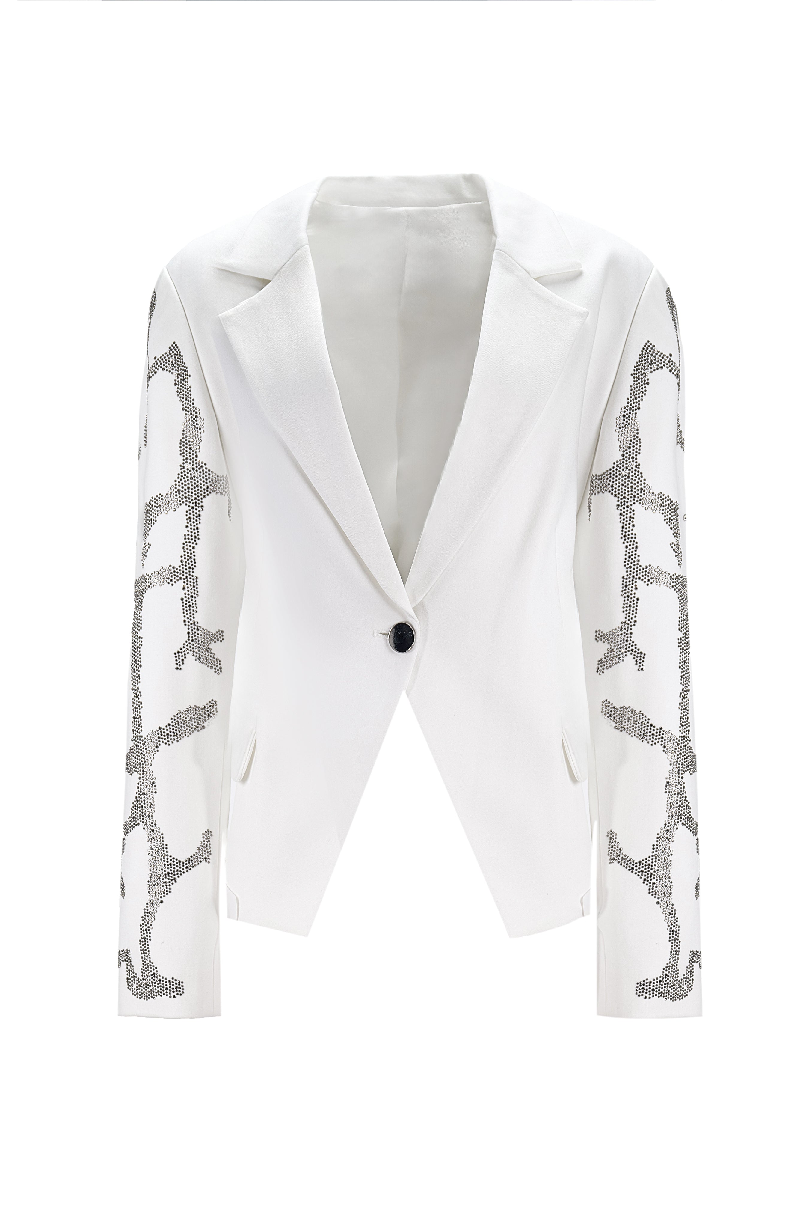 ASYMMETRIC RHINESTONE BLAZER