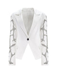 ASYMMETRIC RHINESTONE BLAZER