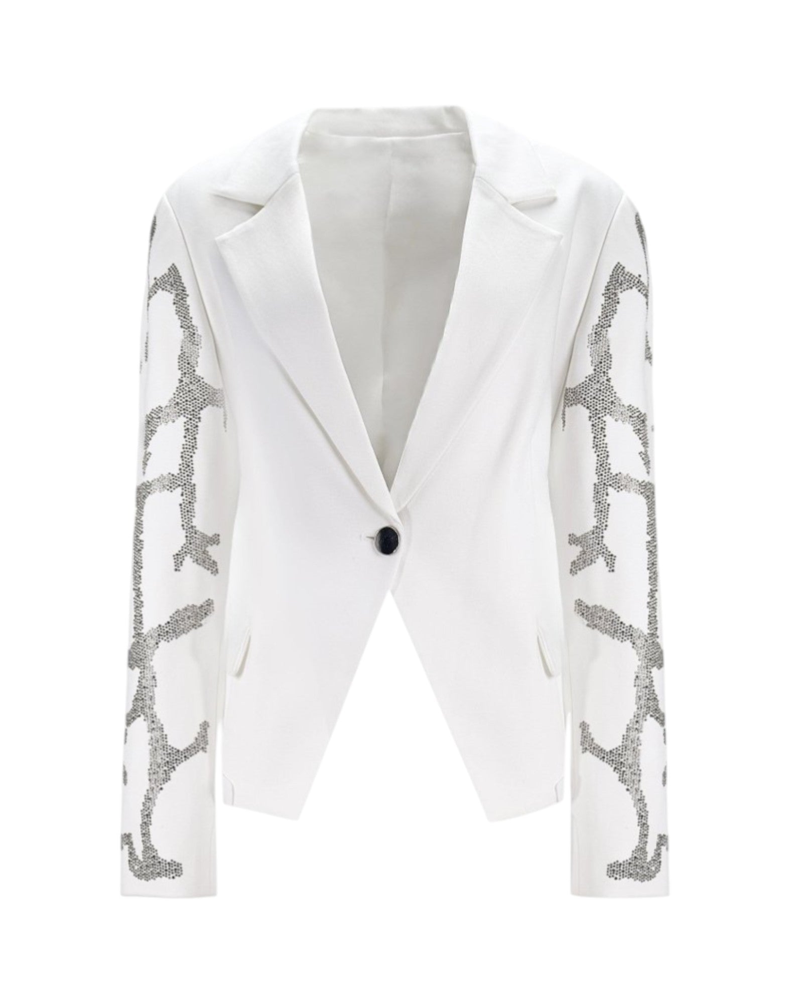 ASYMMETRIC RHINESTONE BLAZER
