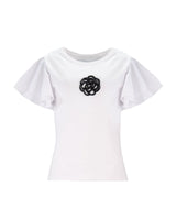 RUFFLE-SLEEVE BLOSSOM TOP