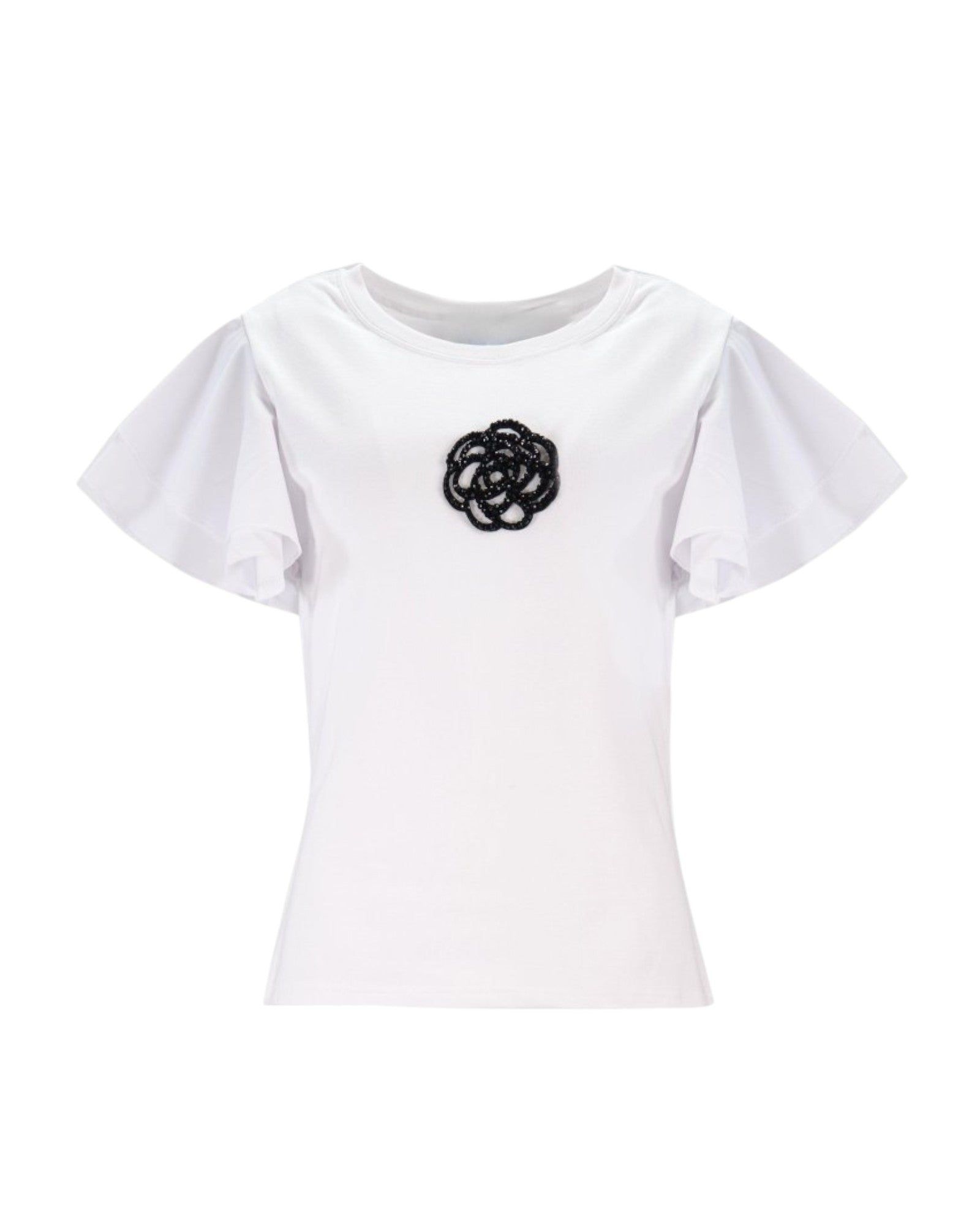 RUFFLE-SLEEVE BLOSSOM TOP