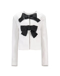 BOW-DETAIL TEXTURED BOLERO