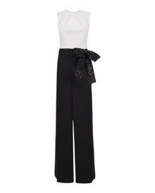 ELEGANT BOW-WAIST JUMPSUIT