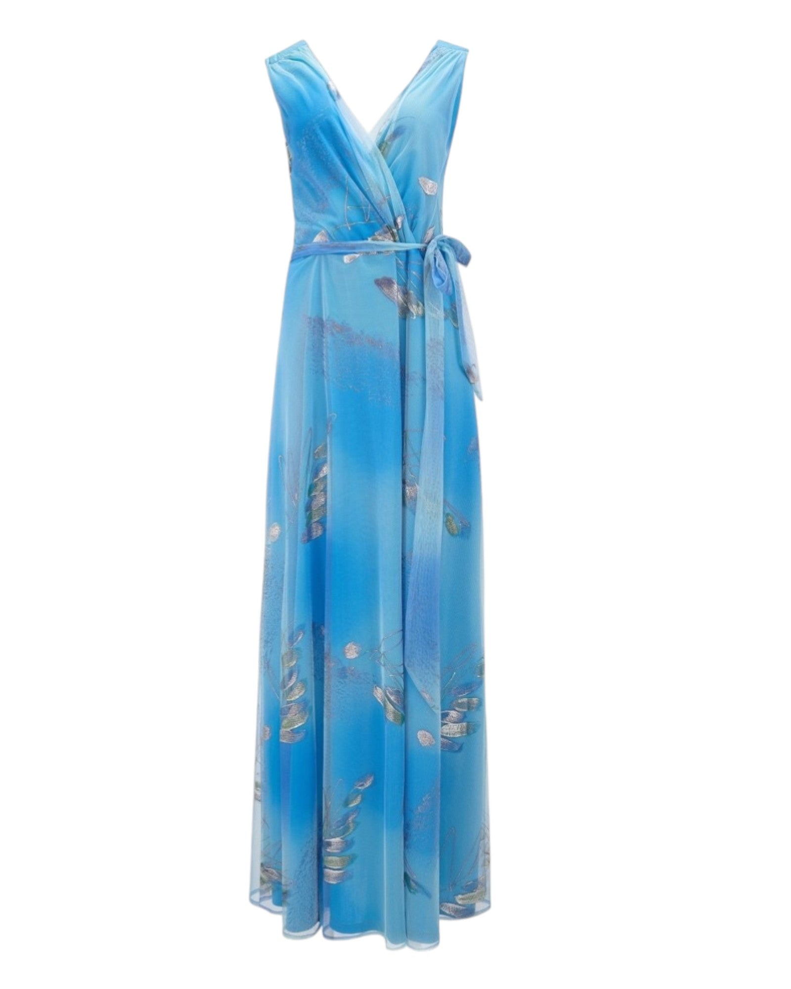SLEEVELESS V-NECK WRAP MAXI DRESS