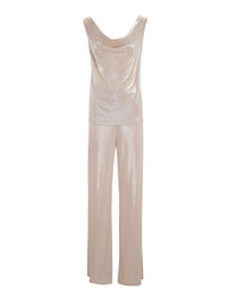 SHIMMERING BUSTIER AND WIDE-LEG PANTS SET