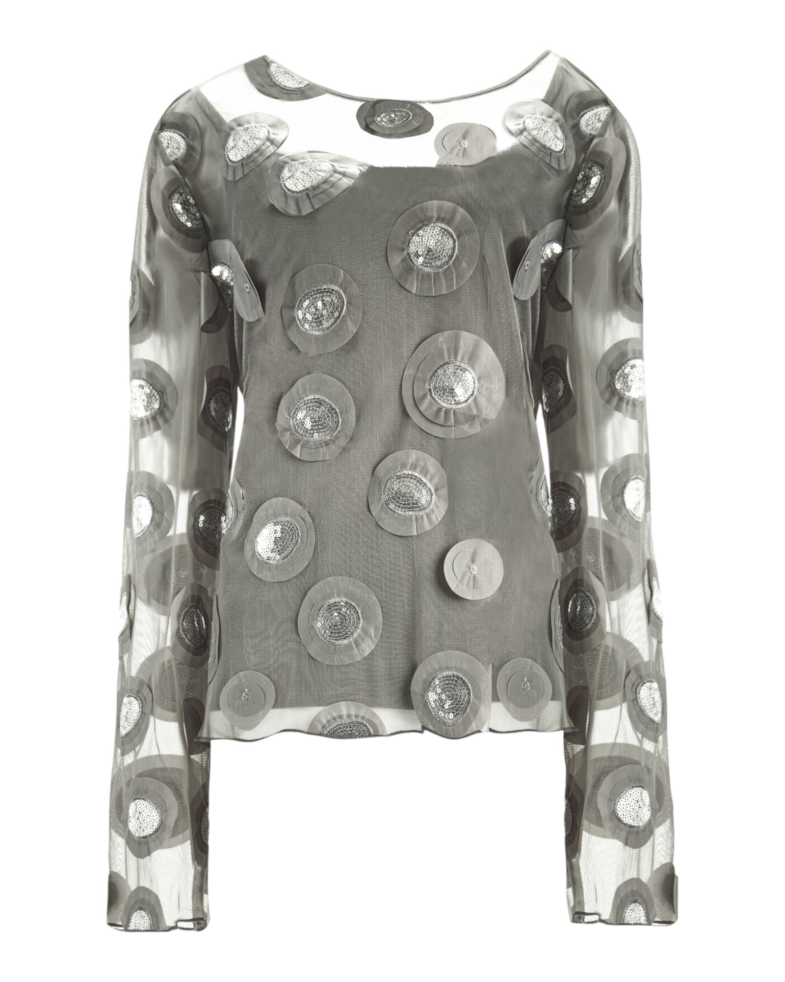 EMBELLISHED SHEER BLOUSE