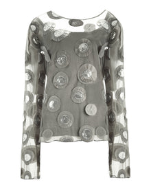 EMBELLISHED SHEER BLOUSE