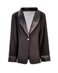 SATIN TRIM TUXEDO BLAZER