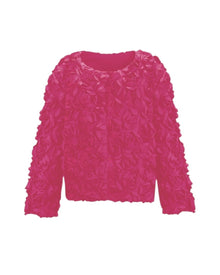 3D FLORAL TEXTURED BOLERO