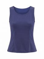 SCOOP NECK SLEEVELESS FITTED TOP