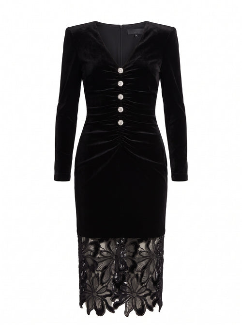 Velvet Lace Midi Dress