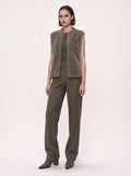 OPEN-FRONT FAUX FUR GILET