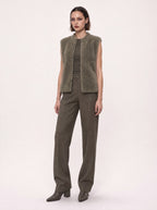 OPEN-FRONT FAUX FUR GILET