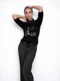 PARIS SCRIPT FUNNEL-NECK RIBBED KNIT