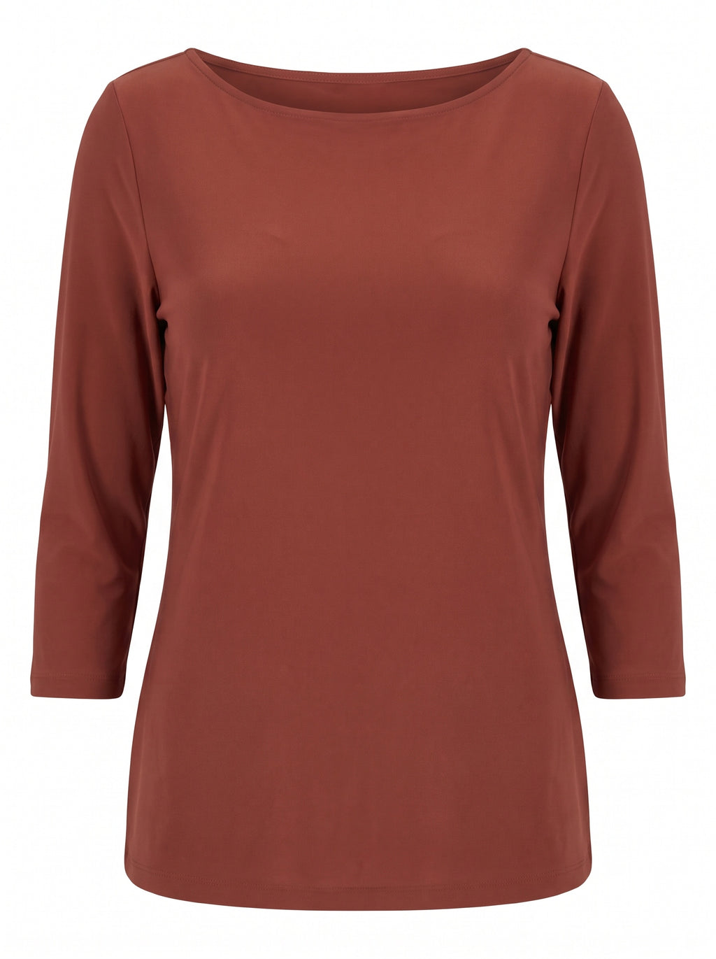 BOAT NECK THREE-QUARTER SLEEVE TOP