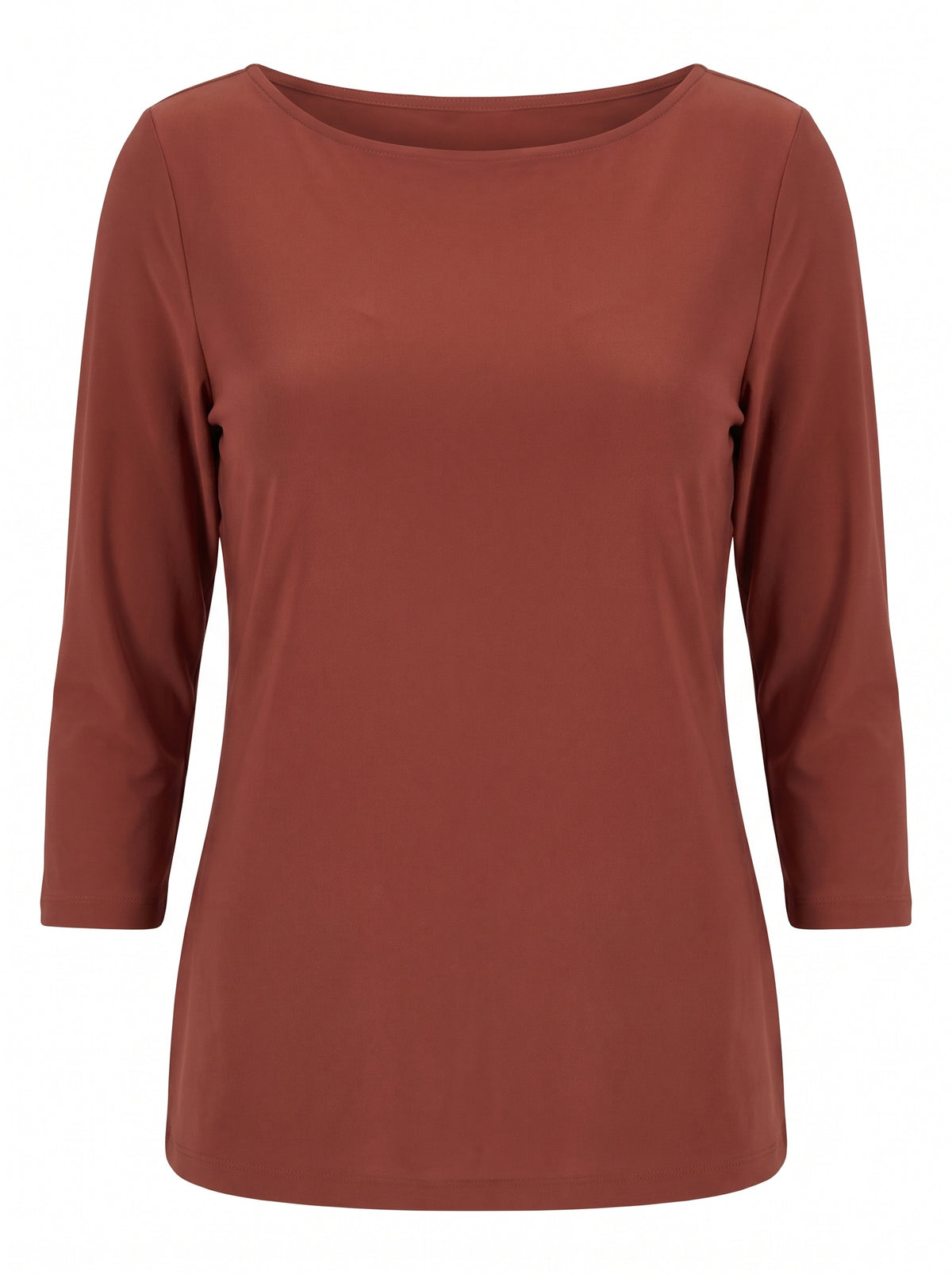 BOAT NECK THREE-QUARTER SLEEVE TOP