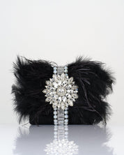 FEATHER EMBELLISHED HANDBAG