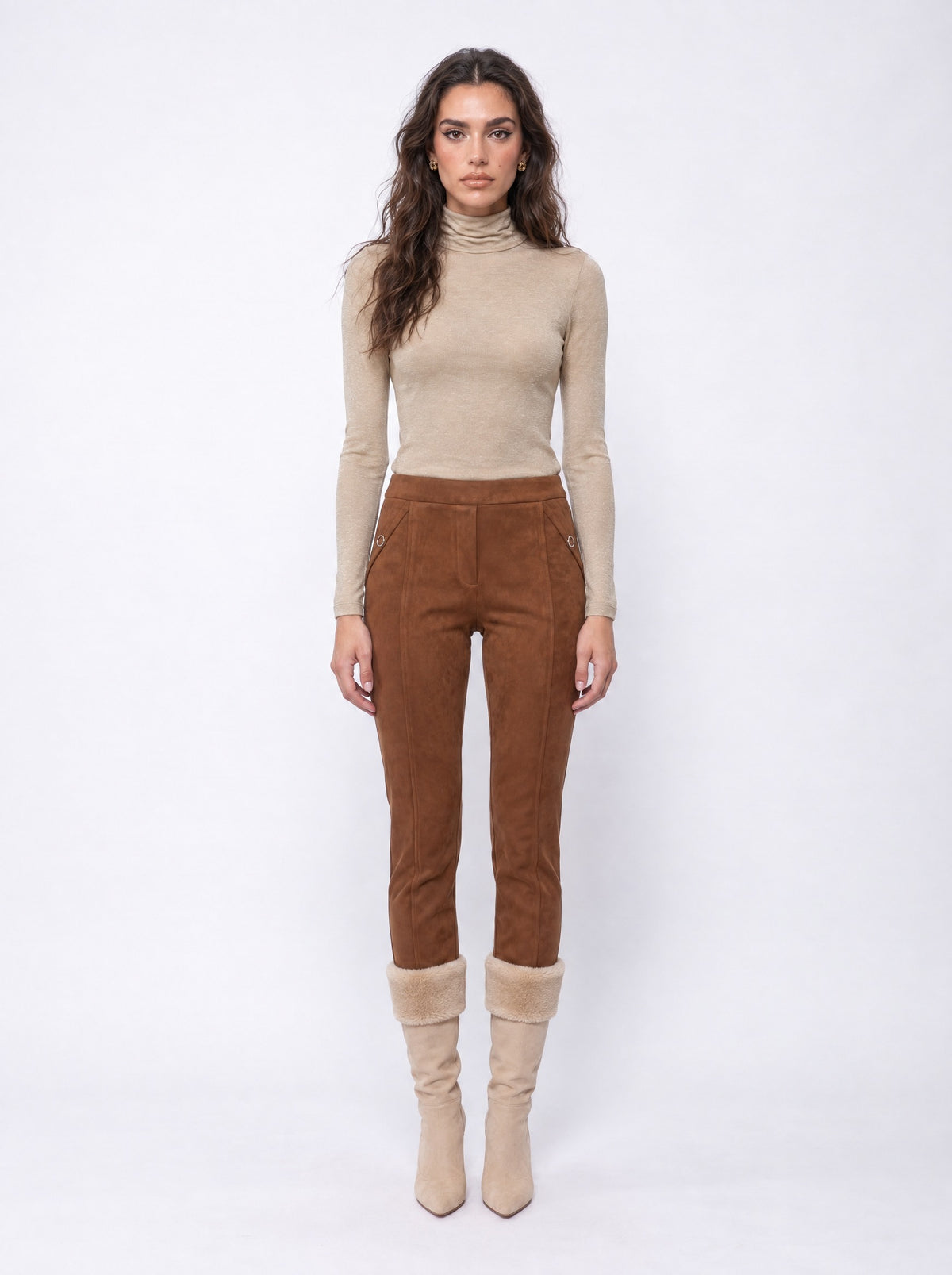 STRETCH JERSEY TURTLENECK