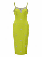 CRYSTAL-SCATTER MIDI DRESS