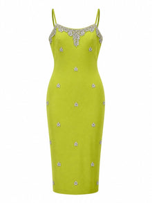 CRYSTAL-SCATTER MIDI DRESS