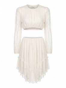 LACE RING-CUT MINI DRESS
