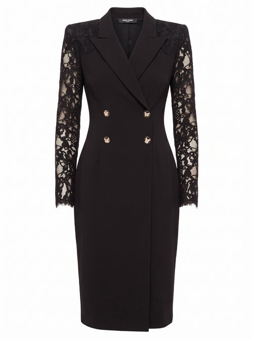 Lace Sleeve Blazer Dress