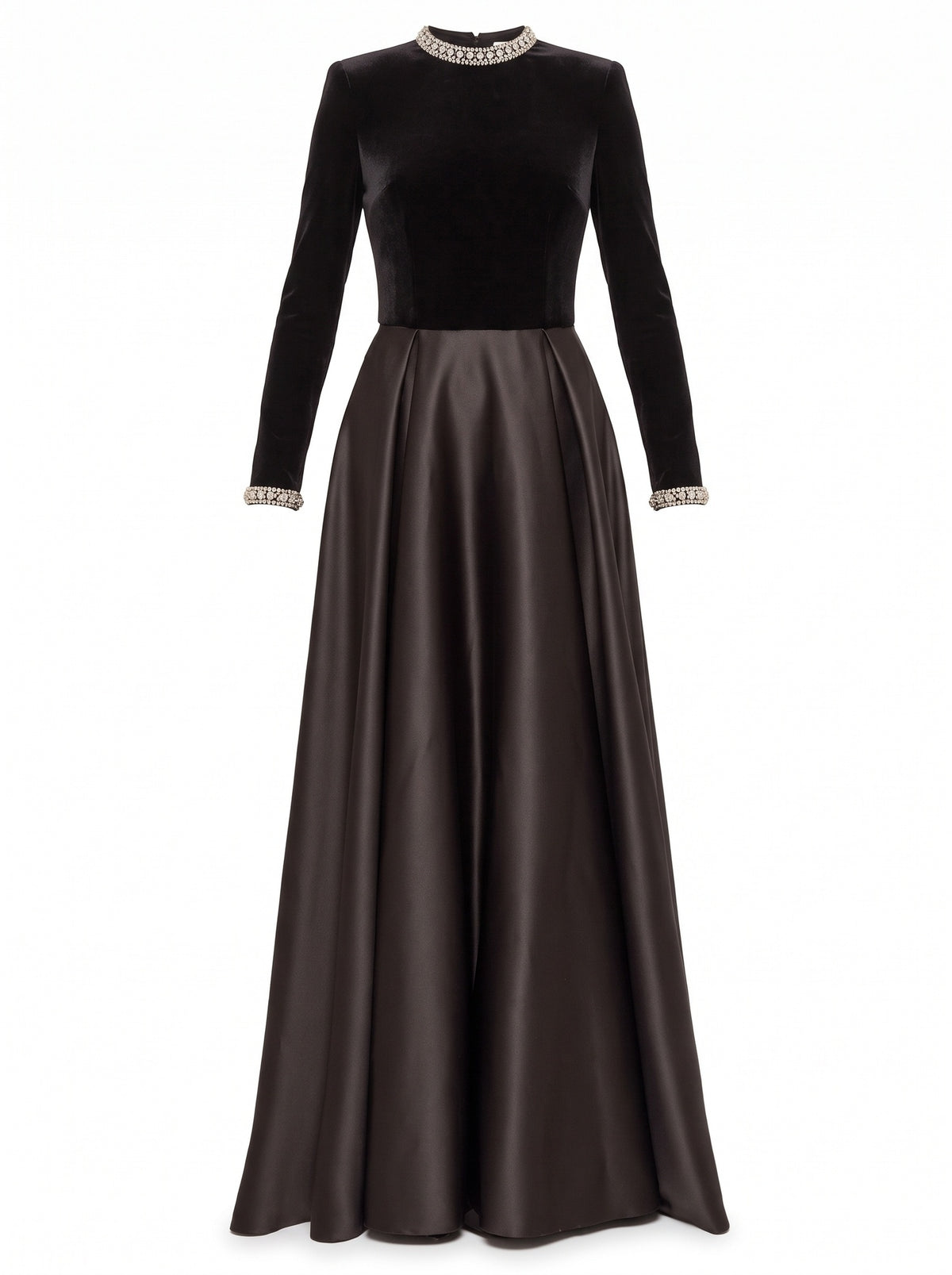 Velvet Satin Evening Gown