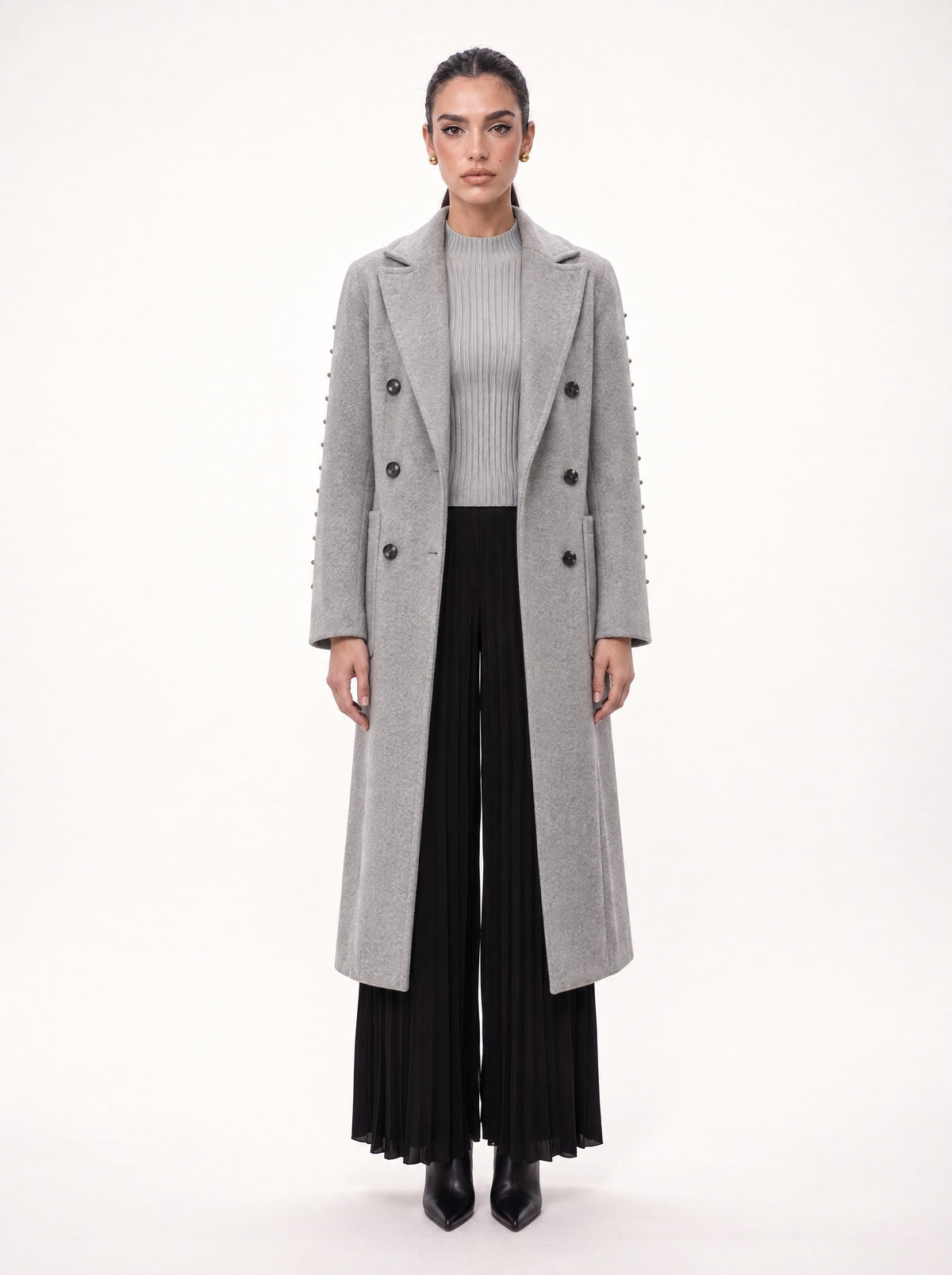 GRAY DOUBLE-BREASTED COAT