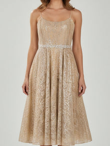 SEQUIN EMBELLISHED MIDI DRESS